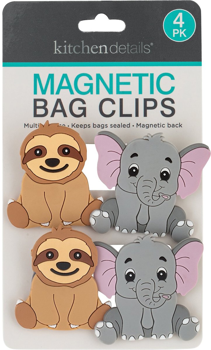 Kitchen Details 4 Pack Magnetic Multi Purpose Assorted Animals Clips， 4 count