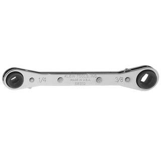 Klein Tools 316 in.  516 in. Square x 14 in.  38 in. Square Ratcheting Refrigeration Wrench 68310