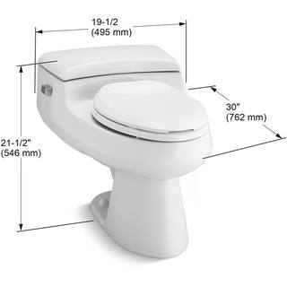 KOHLER San Raphael Comfort Height 1-Piece 1 GPF Single Flush Elongated Toilet in White Seat Included K-3597-0