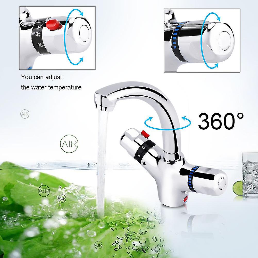 Thermostatic Chrome plating Rotary Durable Water Faucet Tap Kitchen Sink G3/8