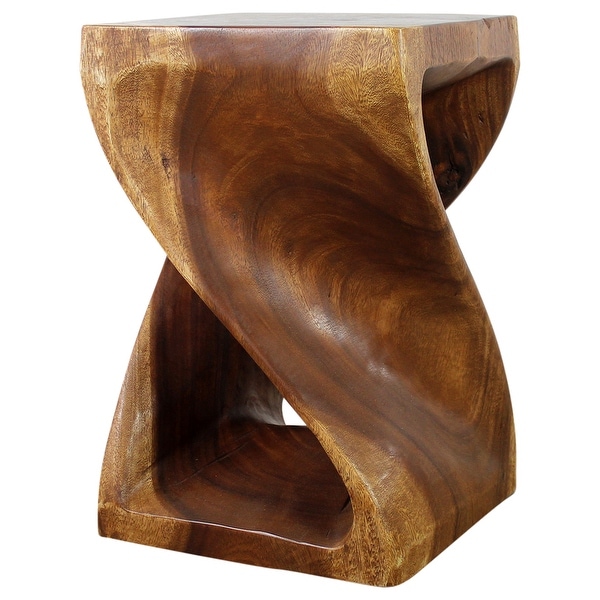 Haussmann? Wood Twist End Table 15 x 15 x 23 inch High Walnut Oil - 15 x 15 x 23