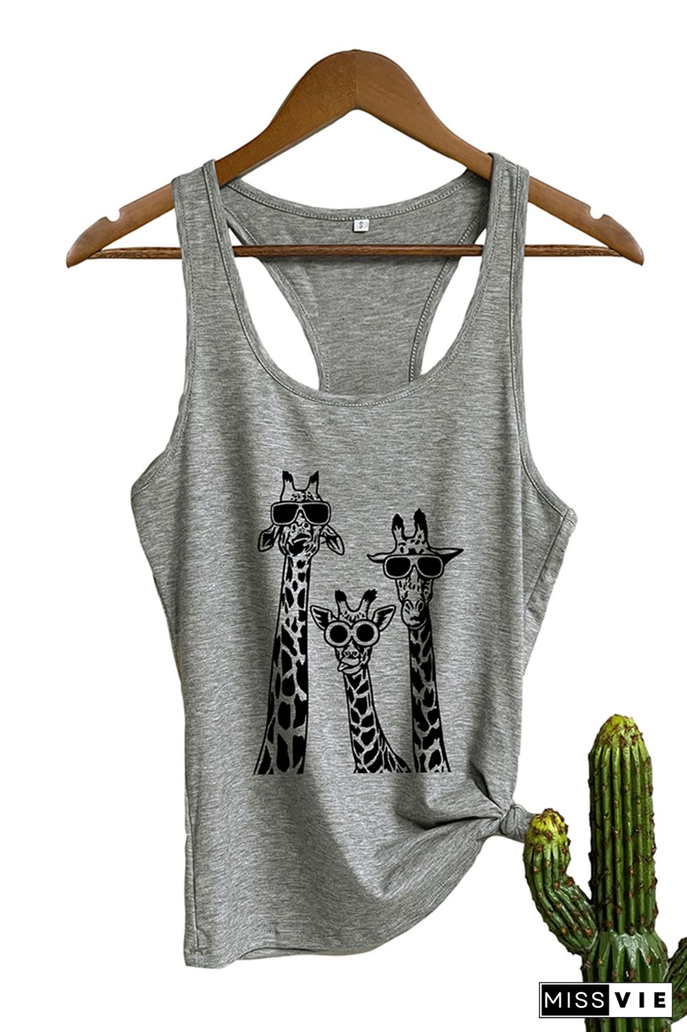 funny Giraffes with glasses Sleeveless Tank Top Wholesale