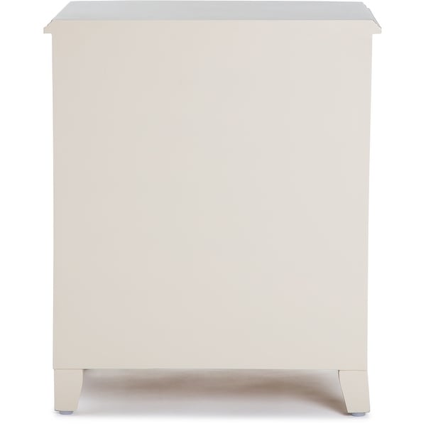 Finch Charleston End Table Nightstand with Drawers， Cream White/Gray