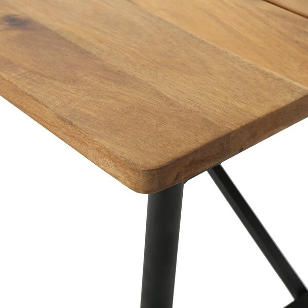 Outdoor industrial acacia wood+metal table，for graden and patio