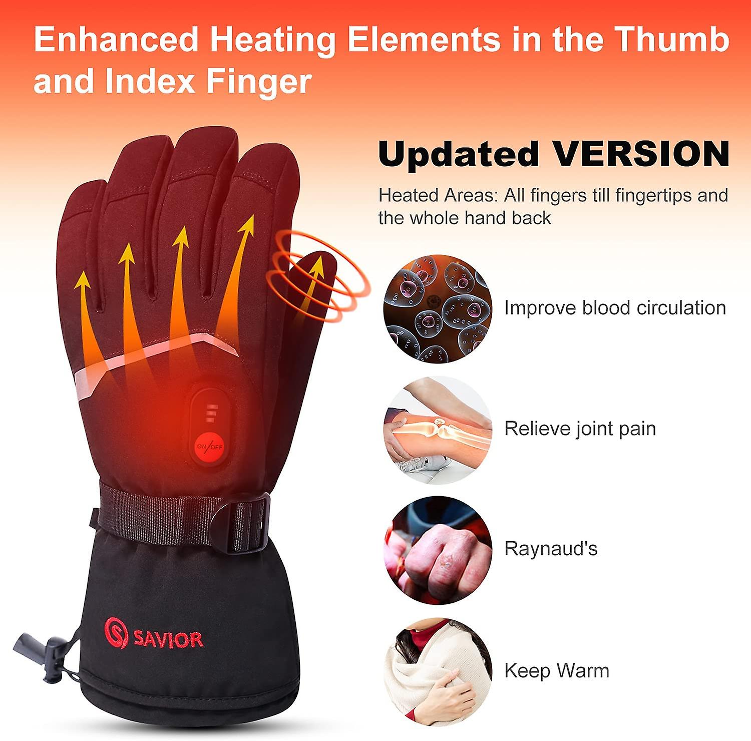 Winter Heated Gloves For Women Men Electric Thermal Skiing Glove Guantes Moto Waterproof Rechargeable With Battery