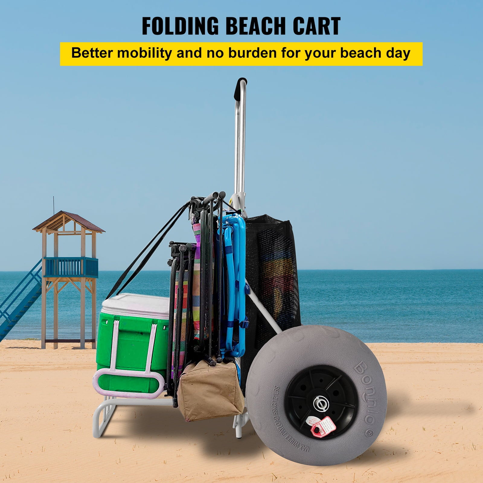 VEVOR Beach Carts for the Sand, w/ 12