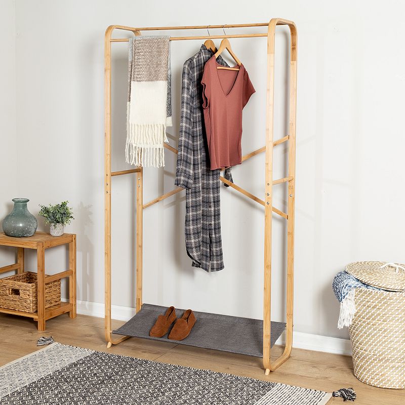 Honey-Can-Do Bamboo and Canvas Garment Rack