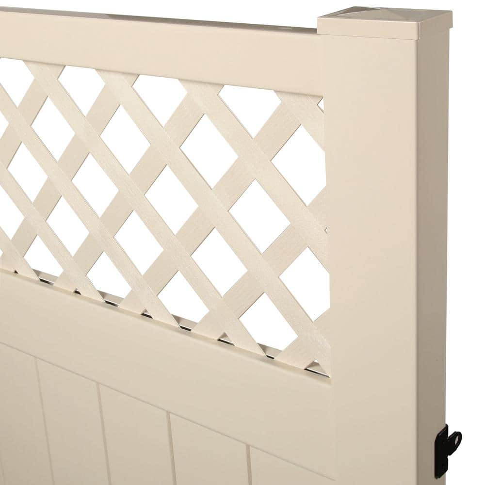 Barrette Outdoor Living Valley 4 ft. W x 6 ft. H Sand Vinyl Un-Assembled Fence Gate 73024928