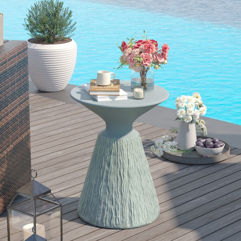 COSIEST Outdoor Patio Pedestal End Table  Plant Stand