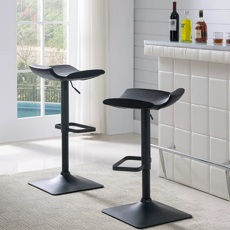 Leick Furniture Black Adjustable Swivel Stool Set