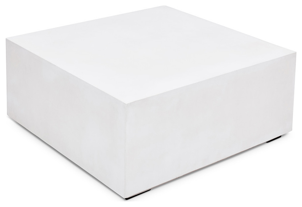 Angosto Square Coffee Table Ivory   Contemporary   Coffee Tables   by Peachtree Fine Furniture  Houzz