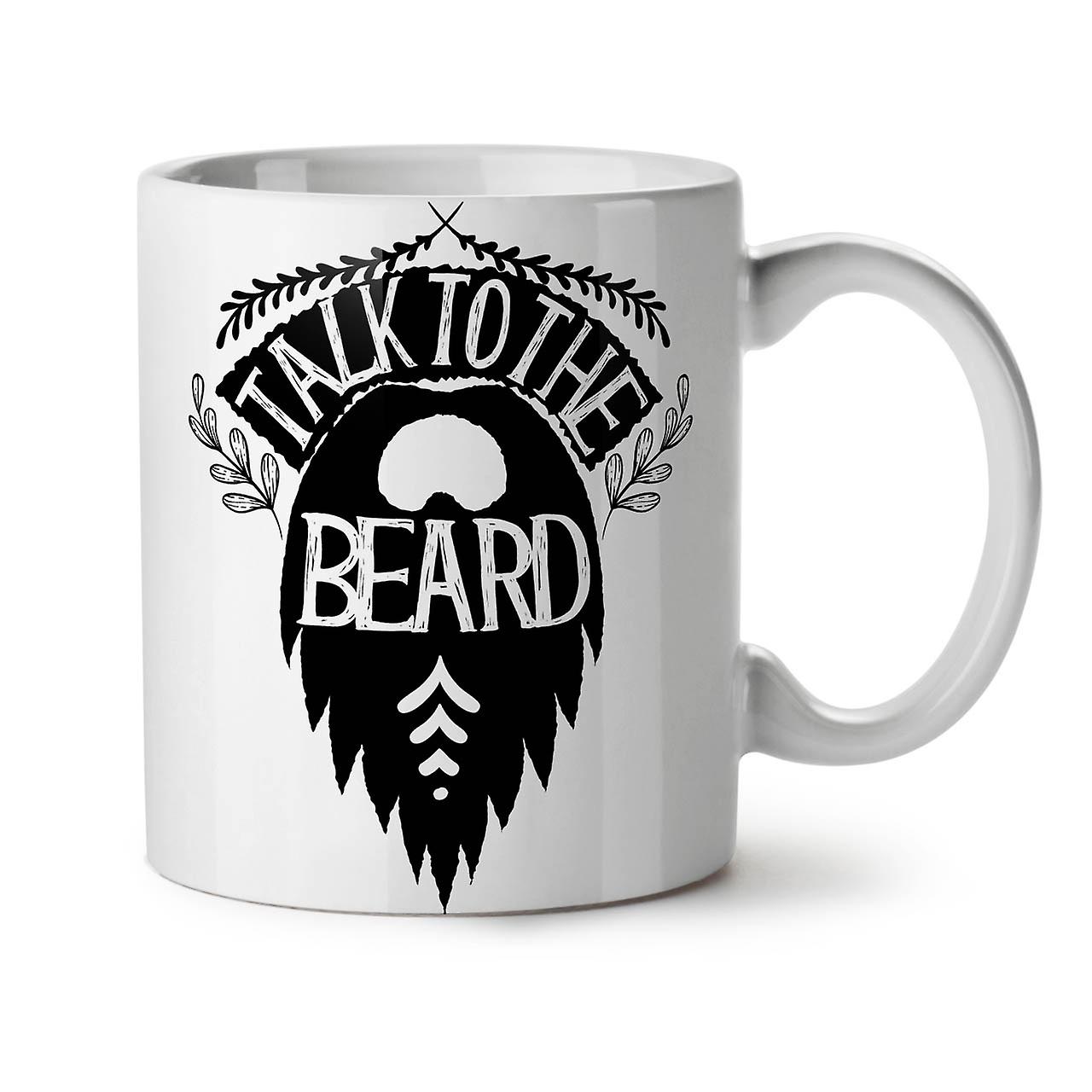 Talk The Beard Vintage NEW White Tea Coffee Ceramic Mug 11 oz | Wellcoda