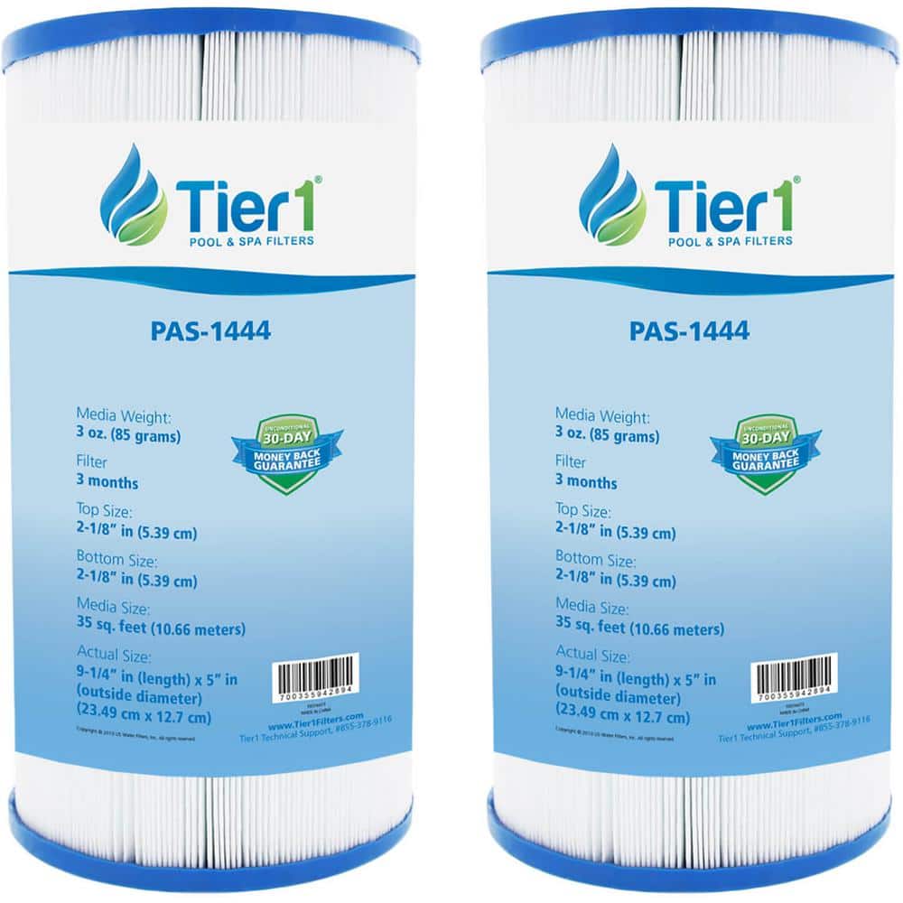 Tier1 9.25 in. x 5 in. 35 sq. ft. for 03FIL1300817-3501 R173431 PRB35-IN FC-2385 Pool and Spa Filter Cartridge (2-Pack) TIER1_PAS_1444_2_PACK