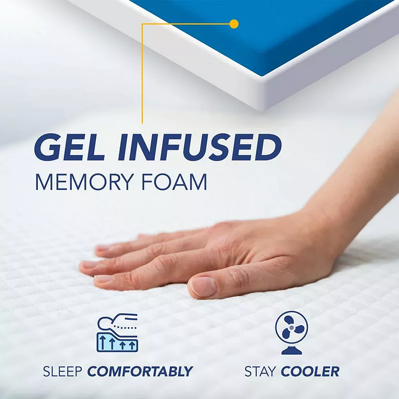 Dynasty Mattress 12 Inch CoolBreeze Gel Memory Foam Mattress with Cover， RV King