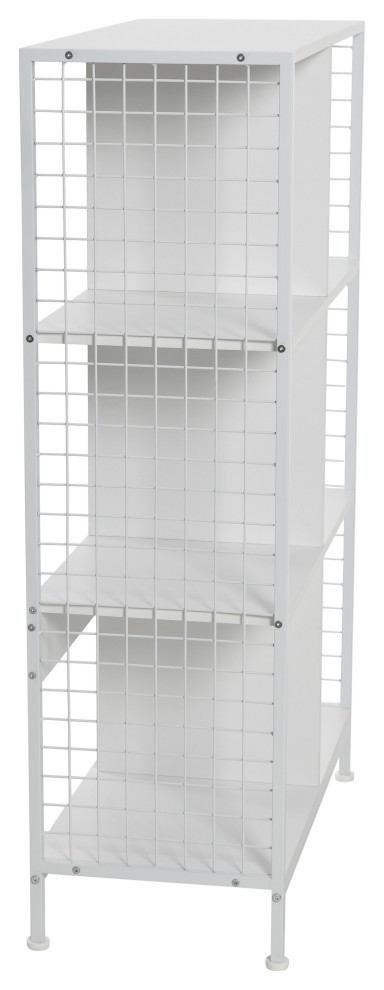 Trellis Open Storage Bookshelf  6 Cube Scandinavian White  White Metal   Contemporary   Bookcases   by Household Essentials  Houzz