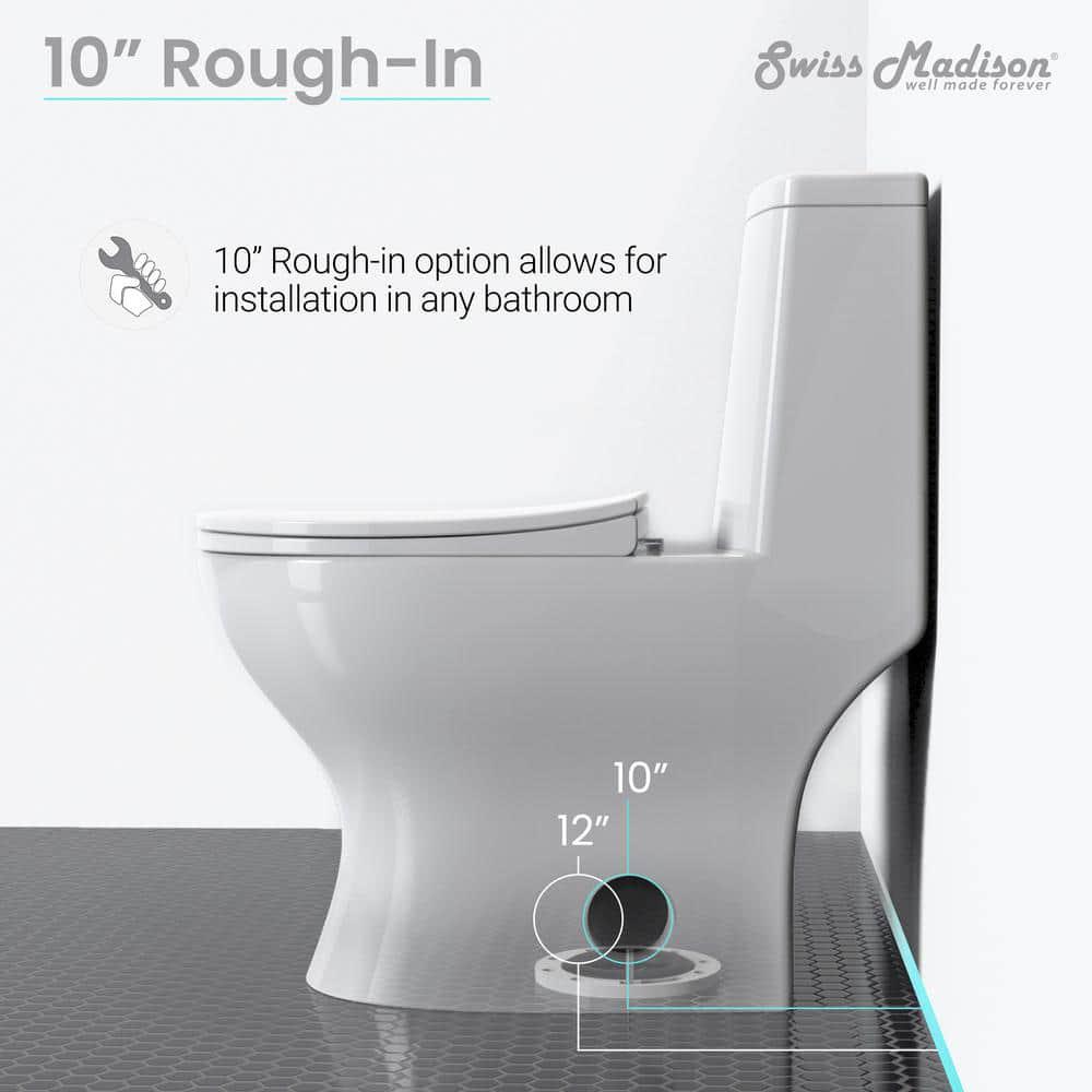 Swiss Madison 1piece 11 GPF Ivy 10 in RoughIn Dual Flush Elongated Toilet in White Seat Included