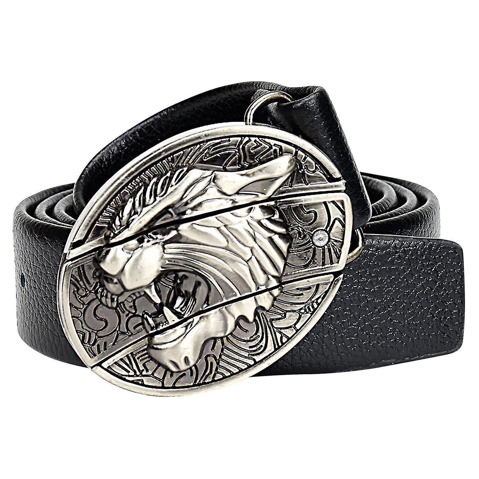 Leather Personalized Belt Knife Smooth Buckle Foreign Trade Self-defense Belt Knife Fashion Punk Buckle