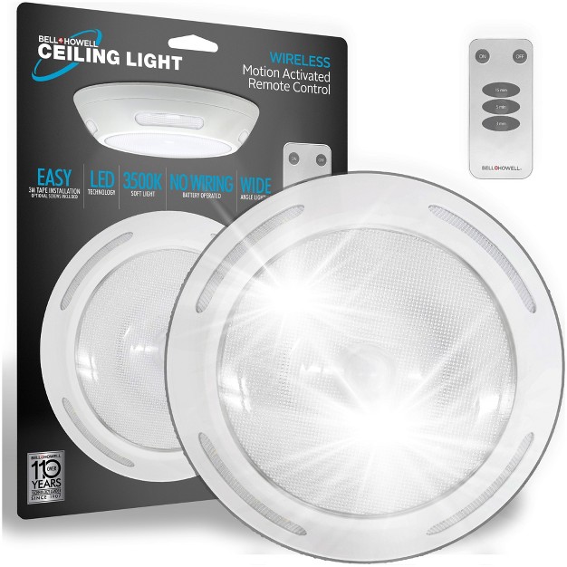 Bell Howell Wireless Motion Activated Ceiling Light With Remote Control