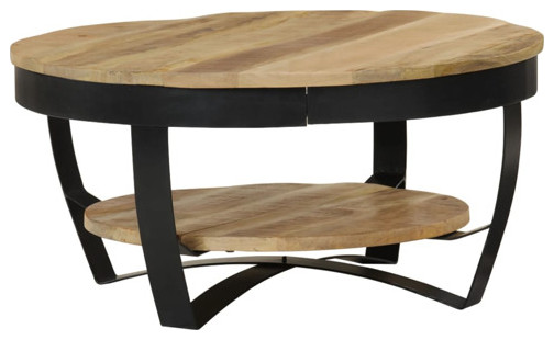 vidaXL Rough Mango Wood Coffee Table Side Couch Tea Accent Table Furniture   Industrial   Coffee Tables   by vidaXL LLC  Houzz