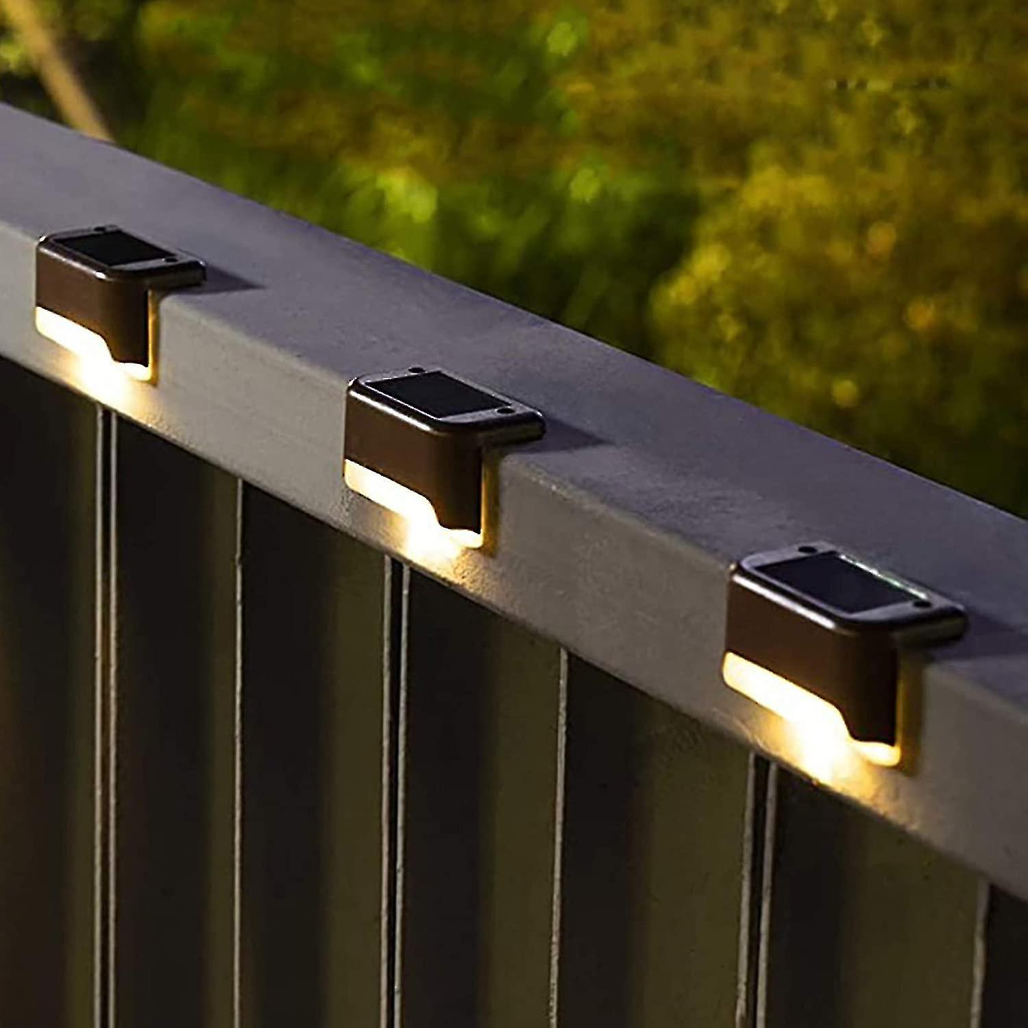 Solar Deck Lights Outdoor 16 Pack， Solar Step Lights Waterproof Led Solar Lights For Outdoor Stairs， Step ， Fence， Rd， Patio， And Pathway(warm White)