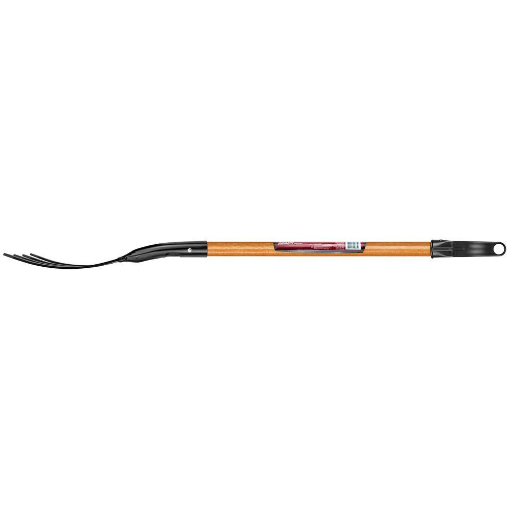 Husky 28 in. D-Grip Short Wood Handle 4-Tine Spading Garden Fork 77118-950