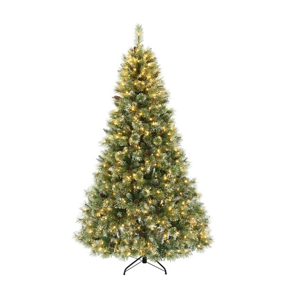 Christopher Knight Home 7ft Snow Flocked Pine and Mixed Needles Christmas Tree