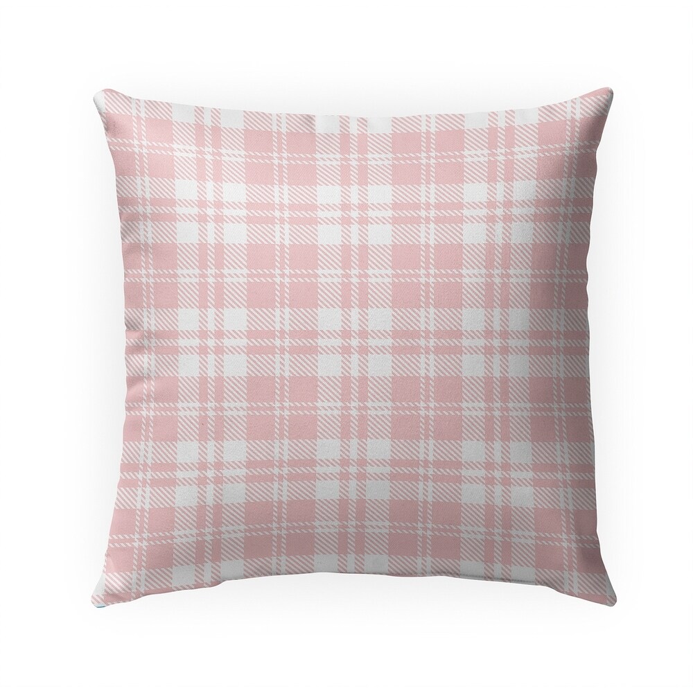 COZY PLAID BABY PINK IndoorOutdoor Pillow By Kavka Designs   18X18