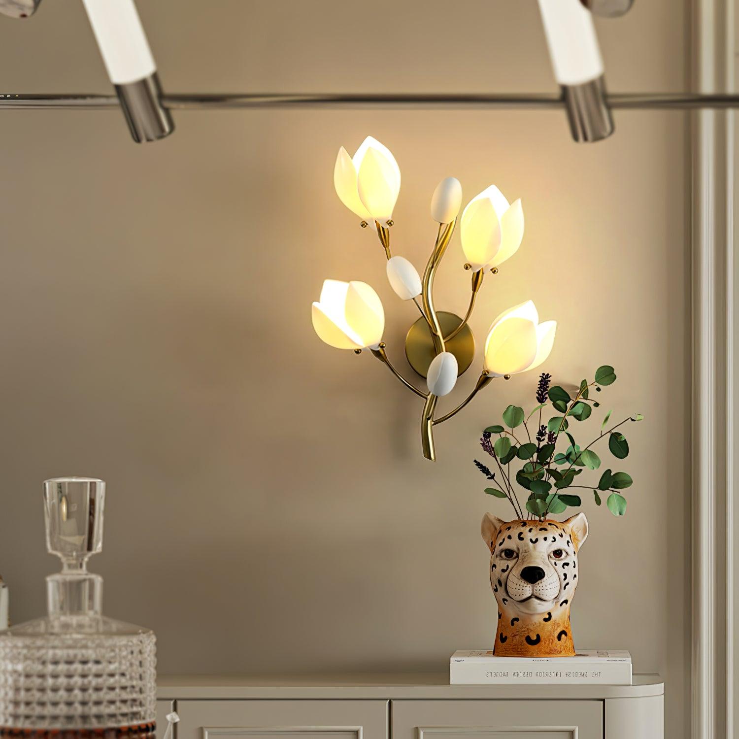 Porcelain Magnolia Wall Lamp