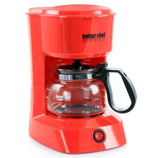 Better Chef 4-Cup Compact Drip Coffee Maker with Removable Filter Basket in Red 985117942M