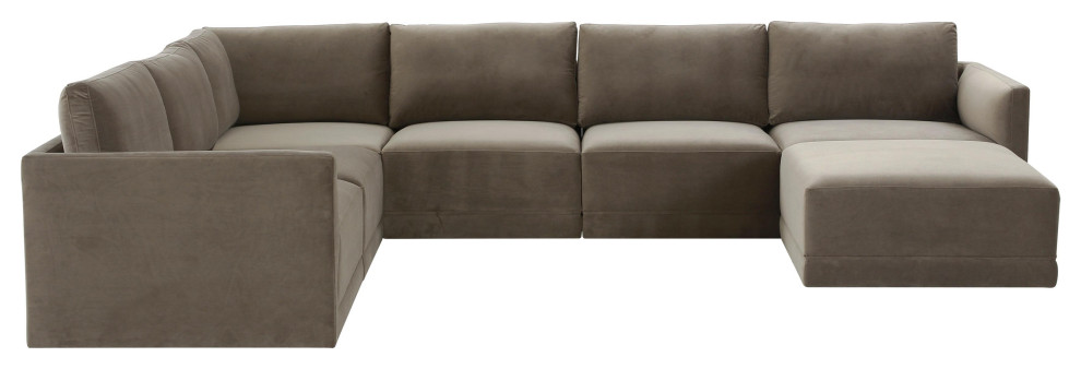 Willow Taupe Modular Large Chaise Sectional   Transitional   Sectional Sofas   by First of a Kind USA Inc  Houzz