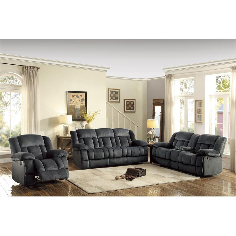 Lexicon Laurelton 90 quotTraditional Microfiber Double Reclining Sofa in Chocolate   Transitional   Sofas   by Homesquare  Houzz