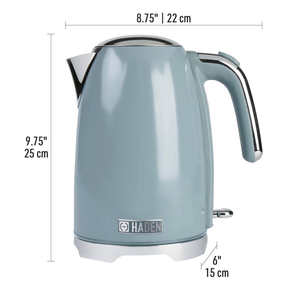 HADEN Brighton 1.7 l 7-Cup Sky Blue Stainless Steel Electric Kettle with Auto Shut-Off and Boil-Dry Protection 75076