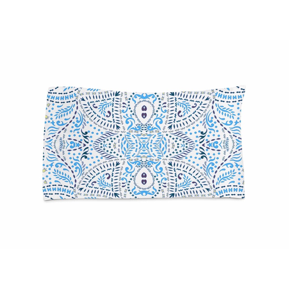 Free People Paisley Pillow Case 30x20 in Blue  White  Yellow