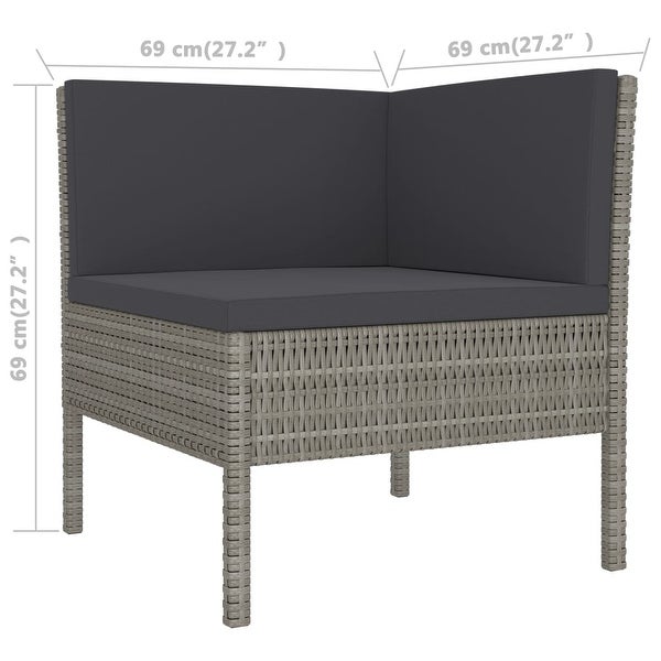 2 Piece Patio Lounge Set with Cushions Poly Rattan Gray - Overstock - 36363462