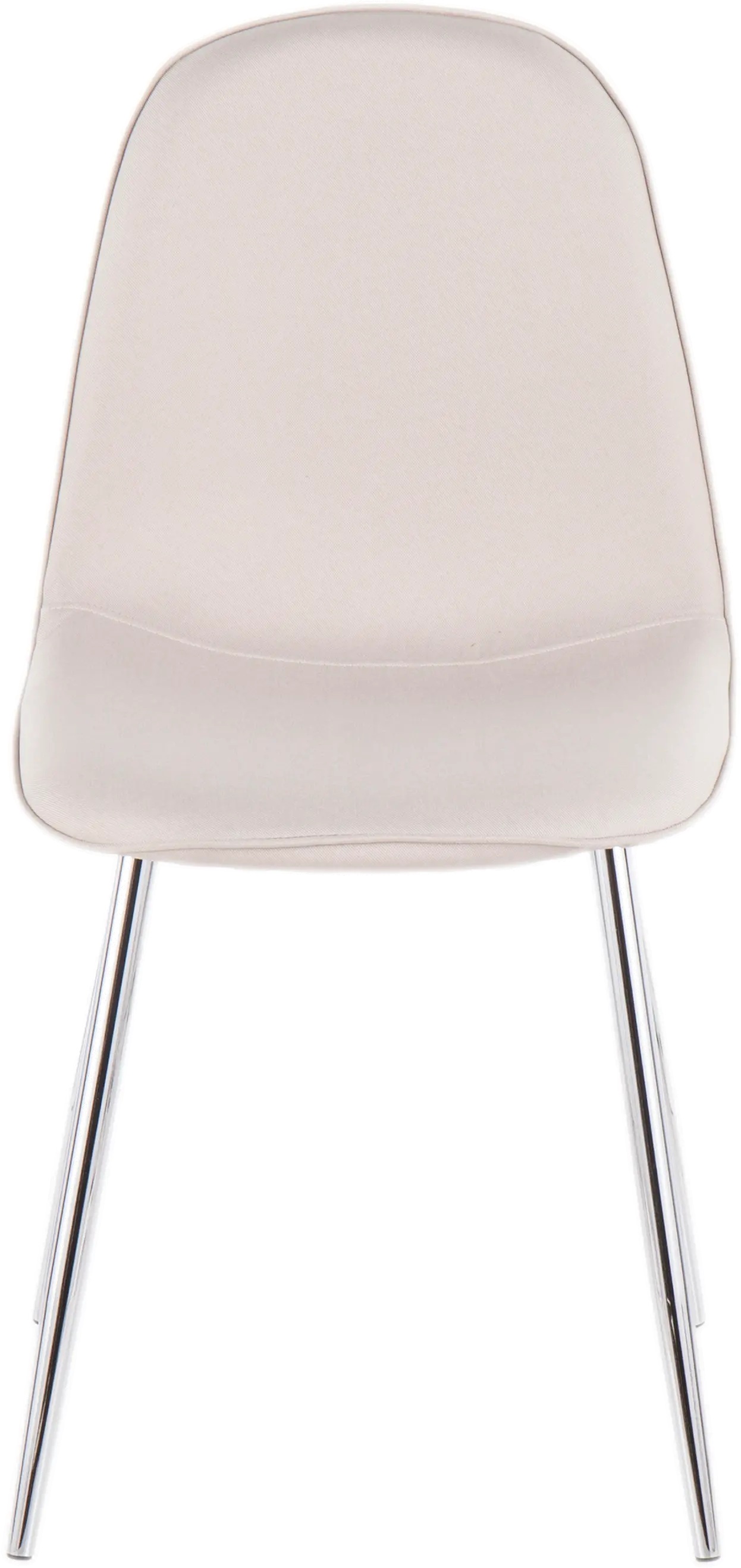 Contemporary Beige and Chrome Dining Room Chair (Set of 2) - Pebble