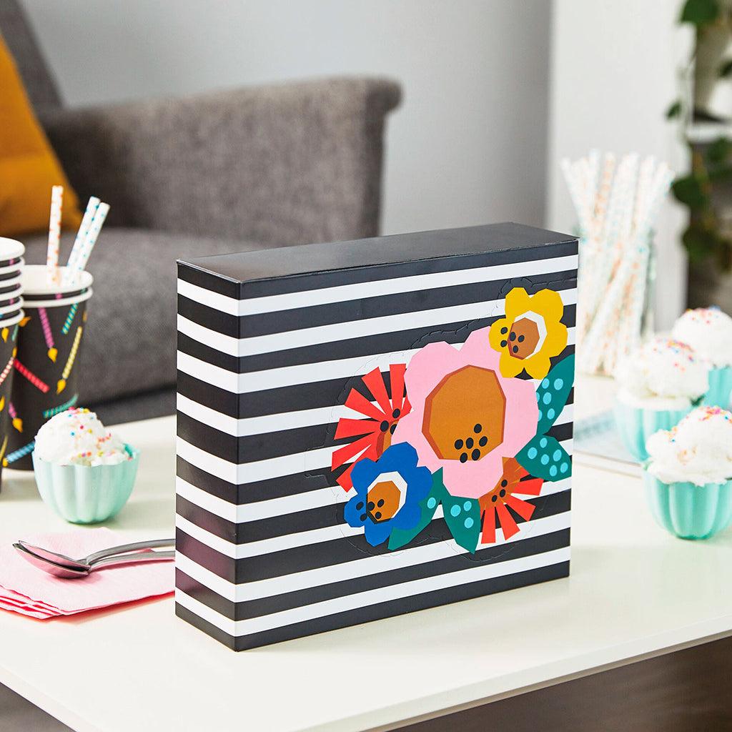 Hallmark  Floral and Stripes Fun-Zip Gift Box