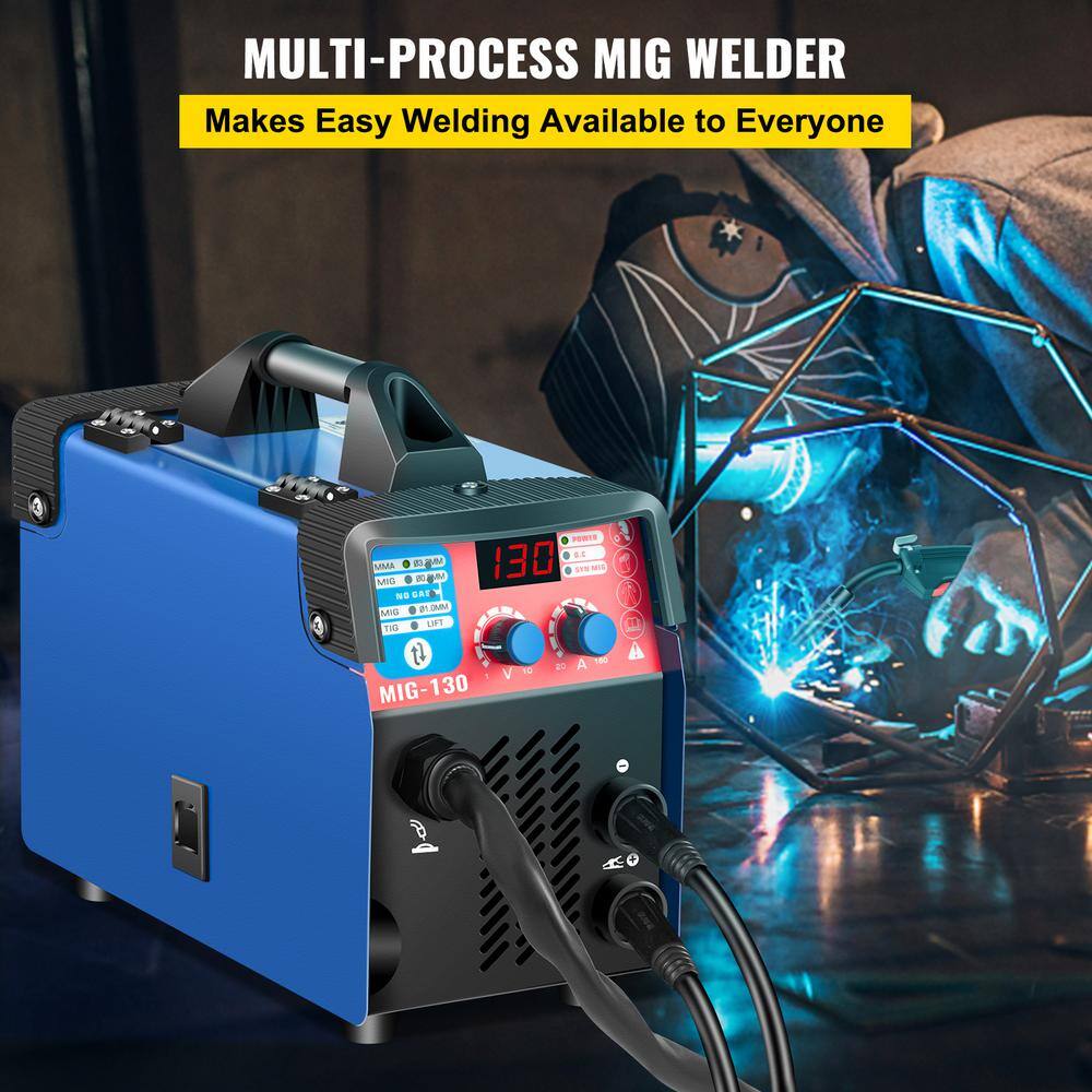 VEVOR 3 in 1 MMAMIGLIFT TIG Combo Welder 130 Amp 110-Volt IP21S Welding Machine with IGBT Inverter Free Welding Wires Gun MIGHJ130SZHJM0001V1