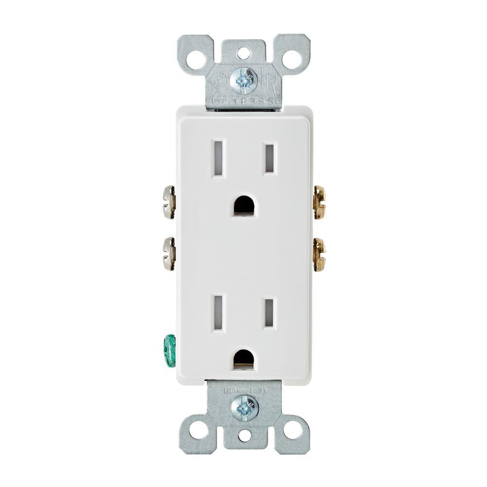 Leviton Decora 15 Amp Tamper Resistant Duplex Outlet White R57-T5325-0DW