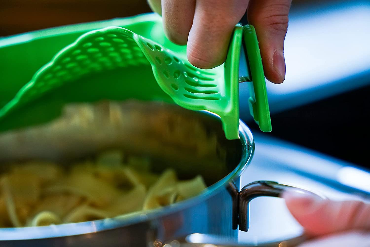 Netrox Silicone Hanging Strainer， Dishwasher Safe And Food Friendly， Pasta Strainer， Colander， Steamer Insert， Kitchen Sieve With Clip