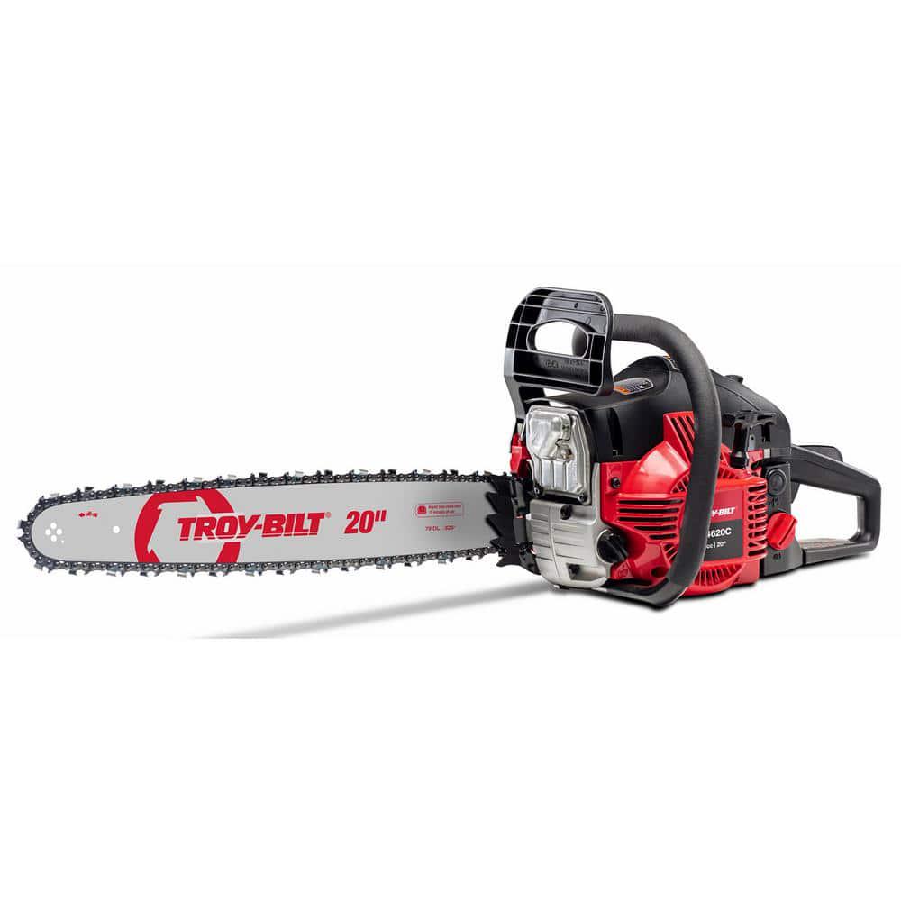 TroyBilt 20 in 46 cc Gas 2Cycle Chainsaw with Automatic Chain Oiler and HeavyDuty Carry Case Included