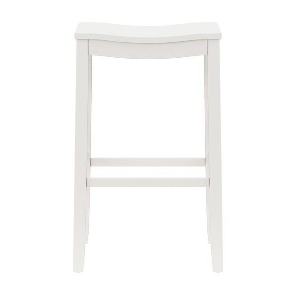 Hillsdale Fiddler Wood Backless Counter Height Stool， White