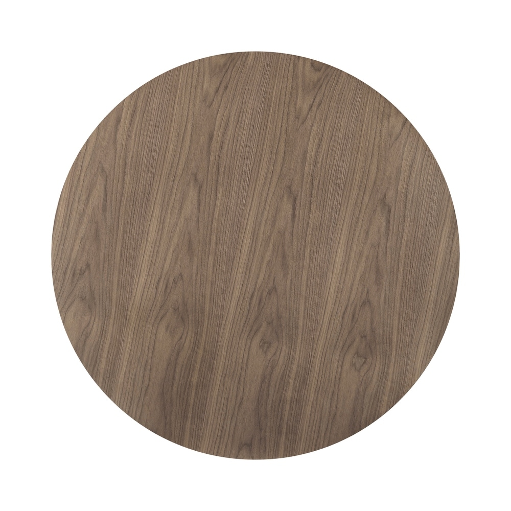 Coaster Furniture Cora Walnut and Black Round Dining Table