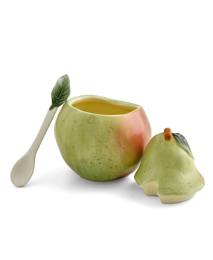 Portmeirion Nature's Bounty Pear Sugar Bowl and Spoon