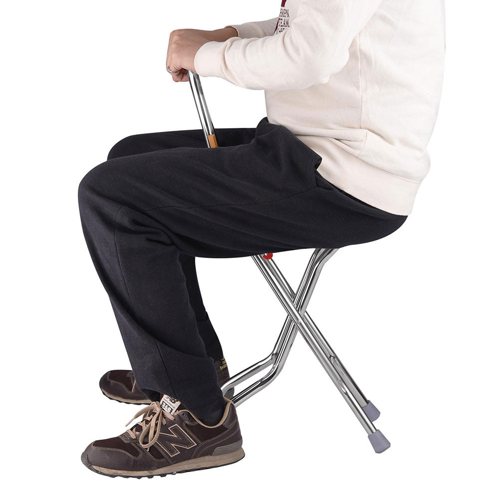 Yescom Medical Folding Walking Cane w/ Seat Lightweight Stool