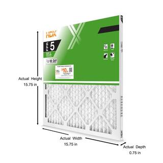 HDX 16 in. x 16 in. x 1 in. Standard Pleated Air Filter FPR 5 HDX1P5-011616