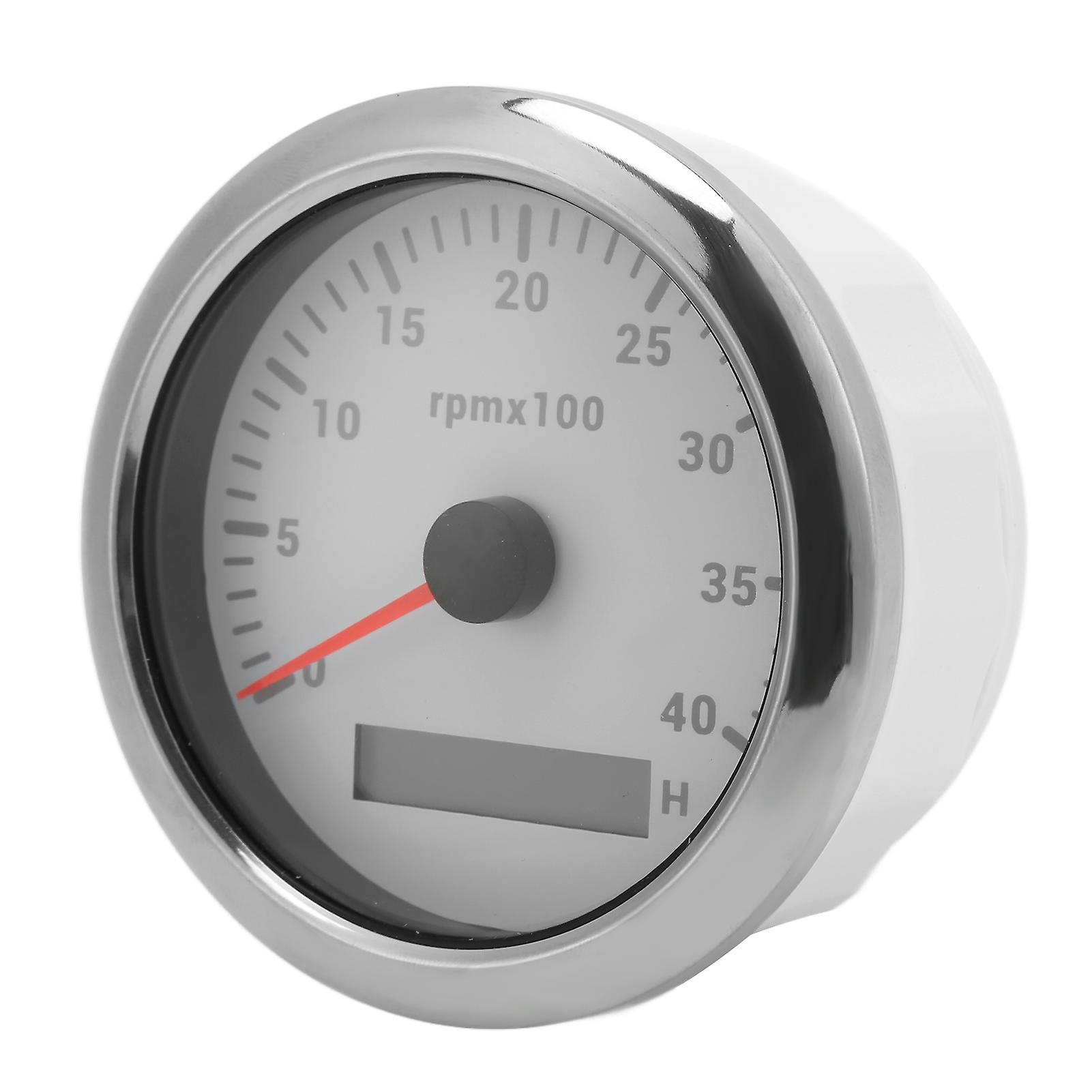 85mm Tachometer Gauge 4000rpm Ip67 Waterproof With 7 Color Backlight For Car Boat Rv Yachtwhite