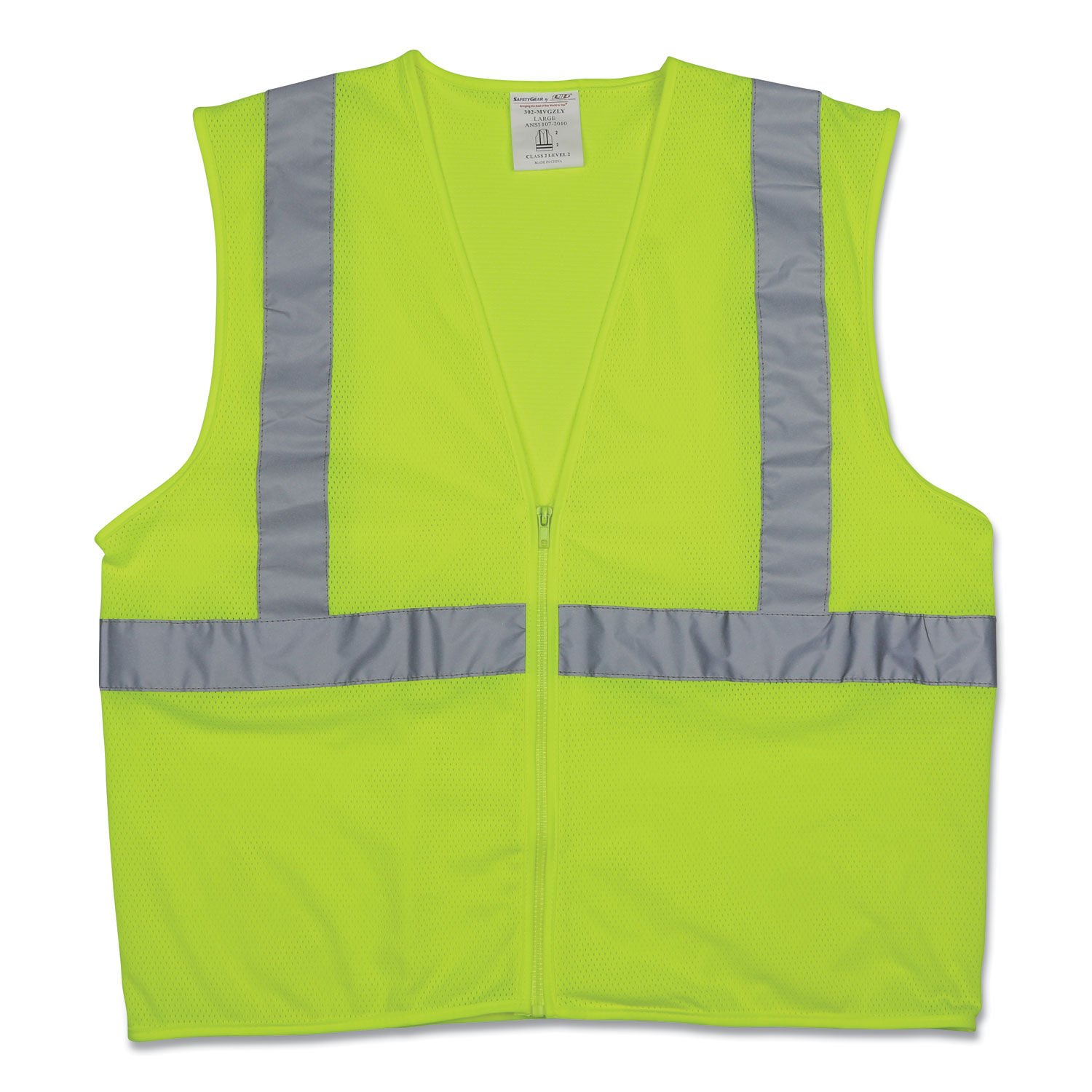 Zipper Safety Vest by PIP PID302MVGZLYXL