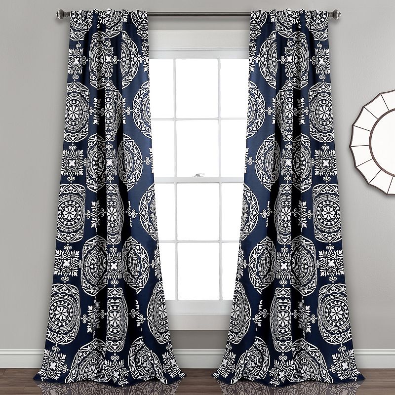 Lush Decor 2-pack Karmen Medallion Room Darkening Window Curtain Set