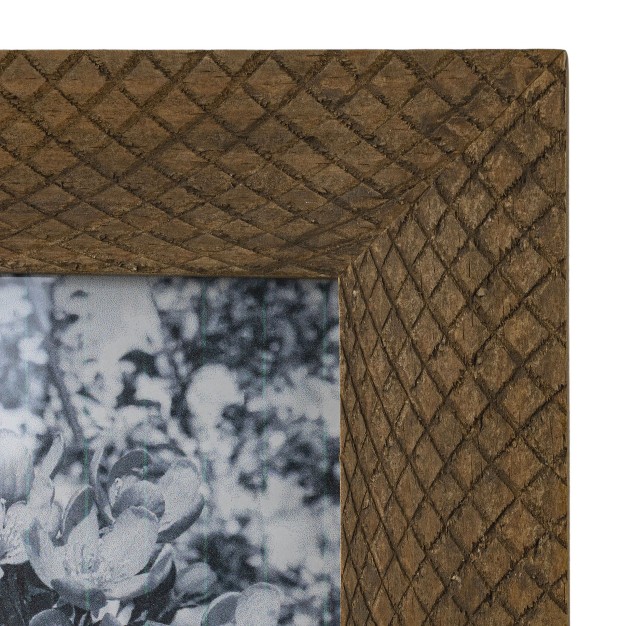 Crocodile Pattern 4x6 Three Photo Frame Natural Wood Mdf amp Glass Foreside Home amp Garden