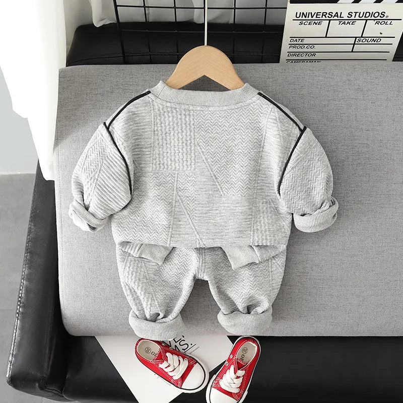 Spring Autumn Baby Boy Clothes 18 Months Cartoon O-neck Pullover Long Sleeve Hoodies Pants Toddler Outfits Girls Clothing Sets